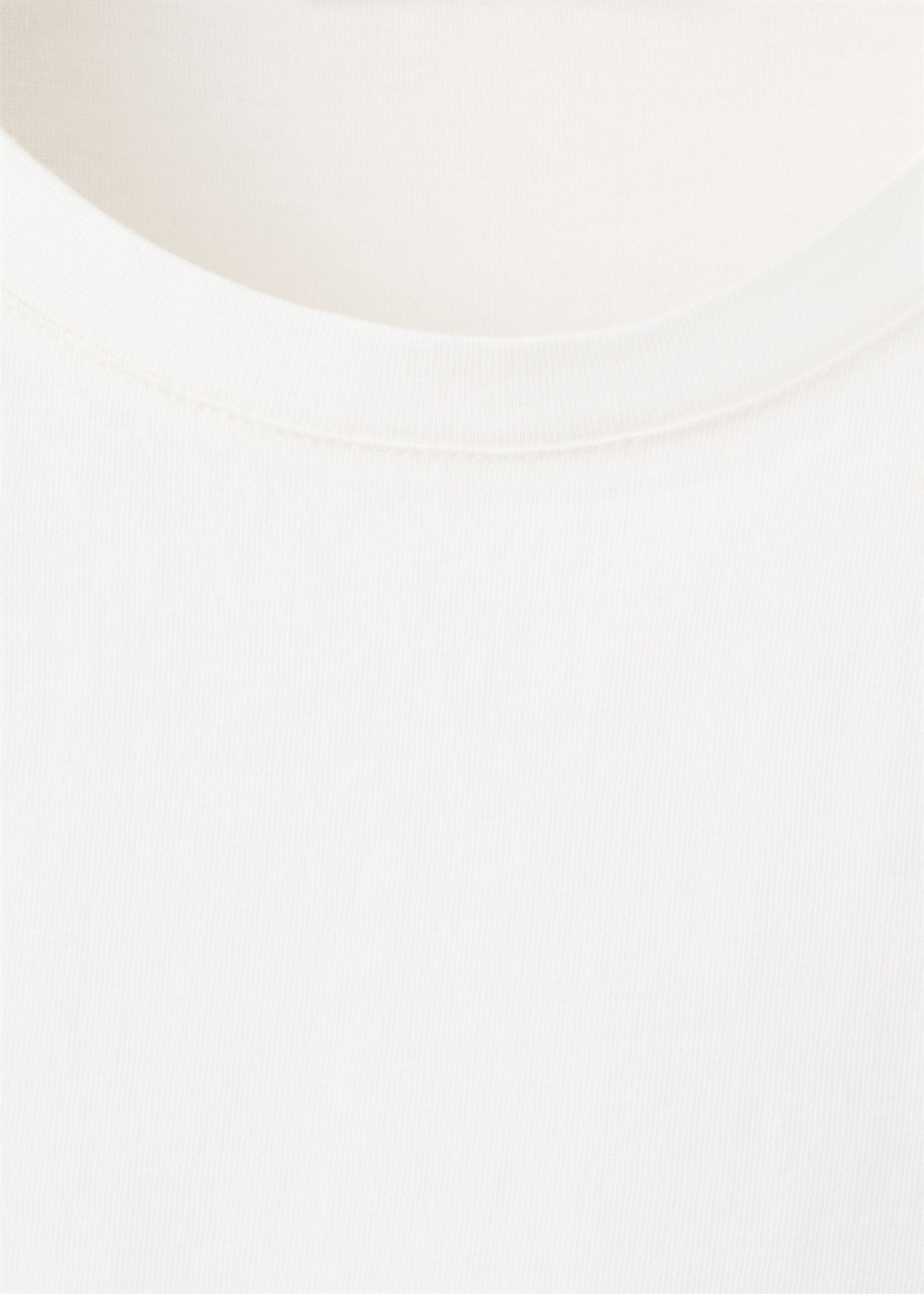 Cotton t-shirt with openwork embroidered detail - Details of the article 0
