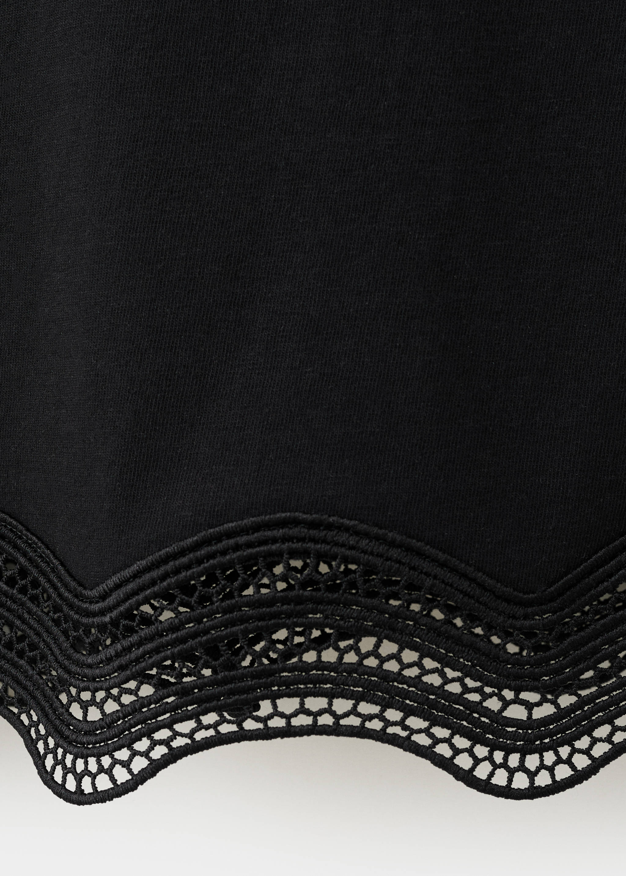 Cotton t-shirt with openwork embroidered detail - Details of the article 8
