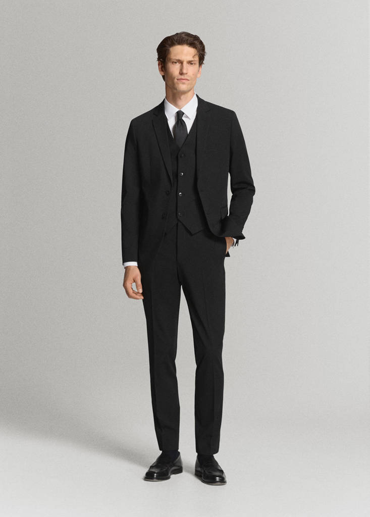 Paris slim fit suit gilet — Black