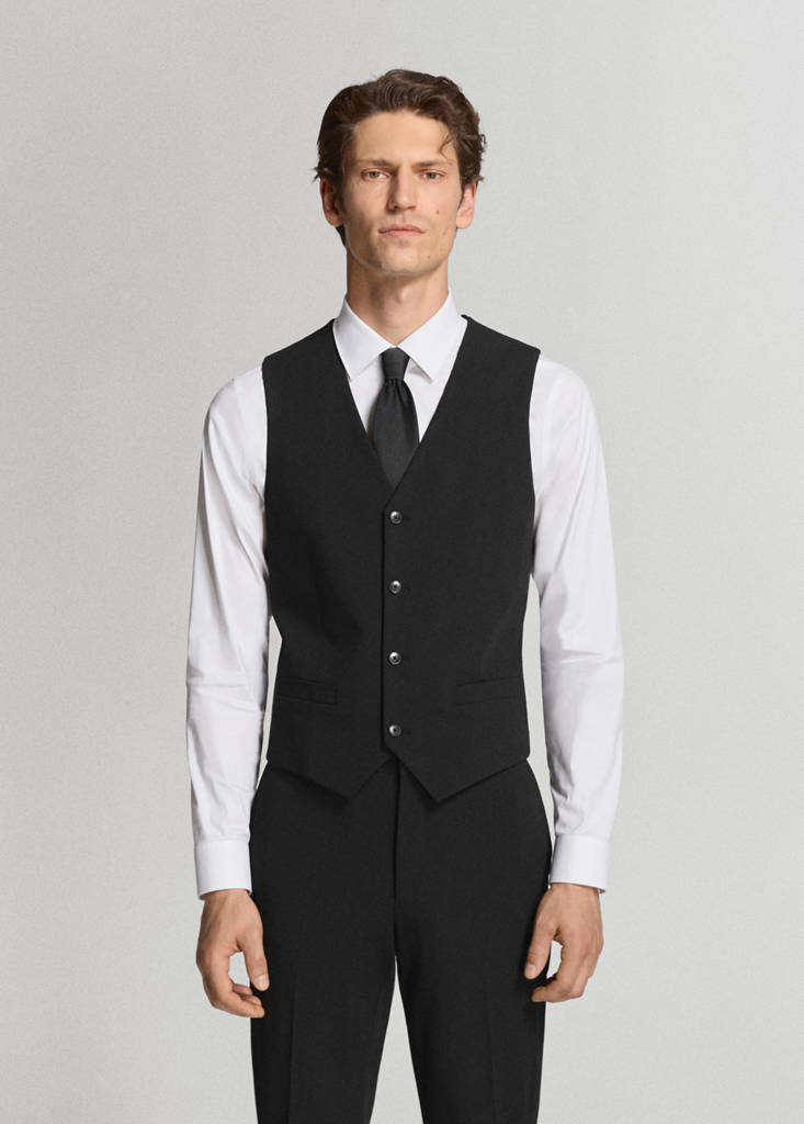 Paris slim fit suit gilet — Black