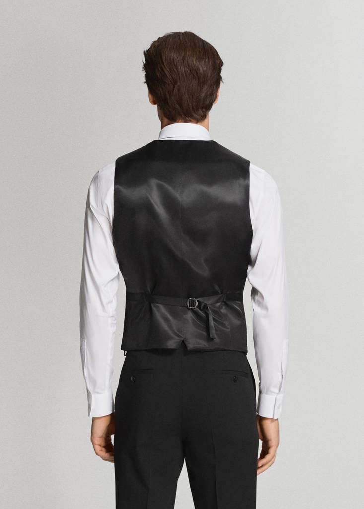 Paris slim fit suit gilet — Black