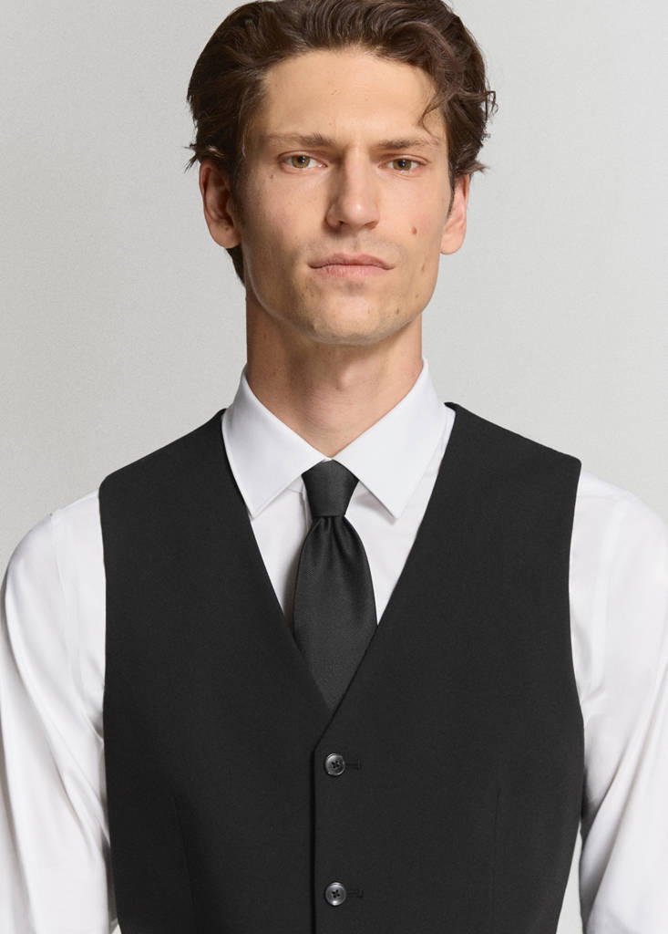 Paris slim fit suit gilet — Black