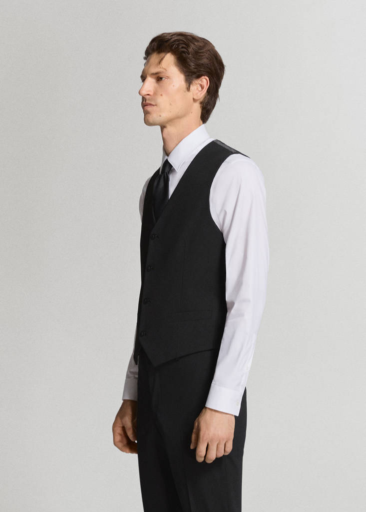 Paris slim fit suit gilet — Black