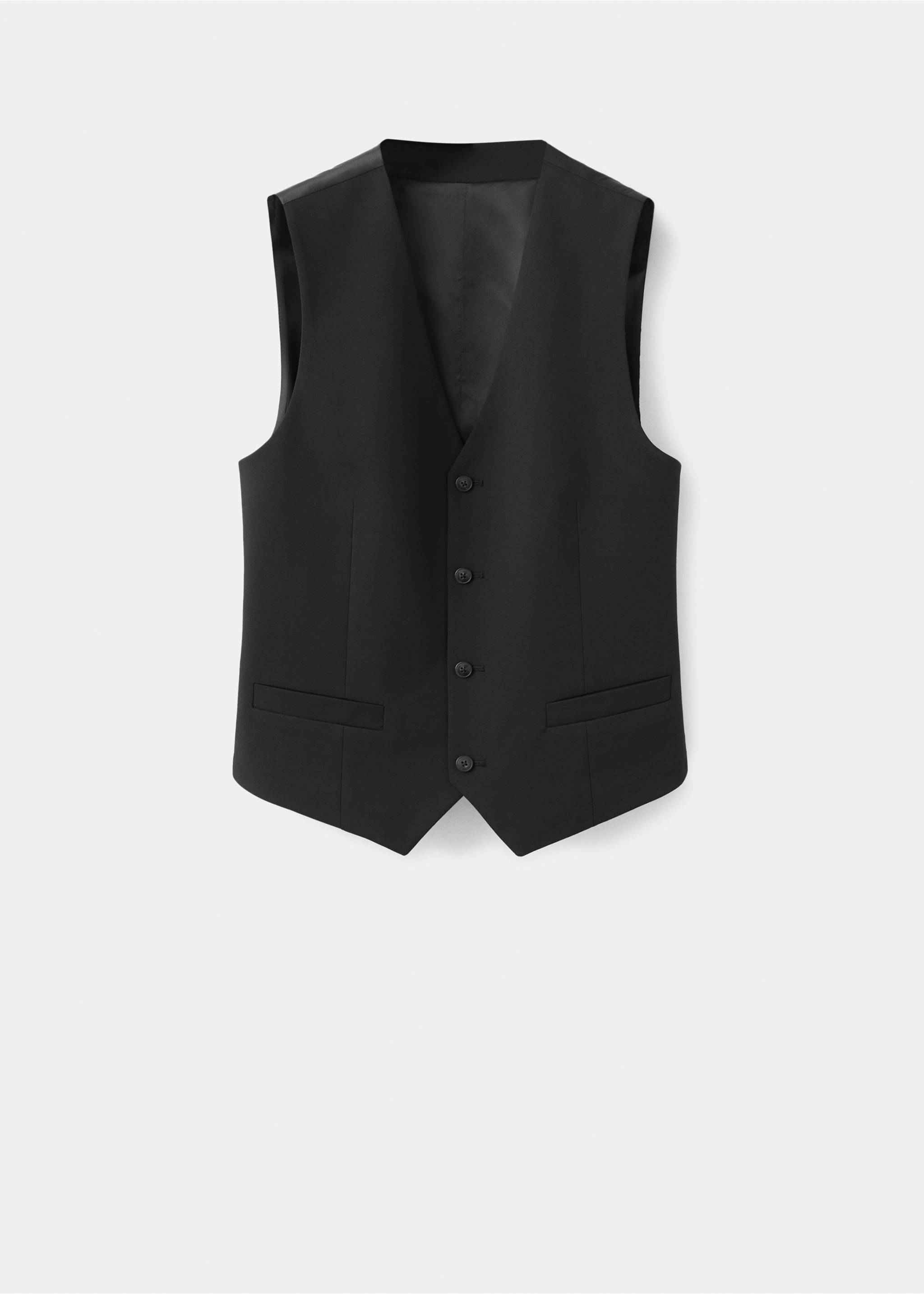 Gilet costume super slim-fit tissu stretch - Article sans modèle, Noir. Ref: 37041357-00.