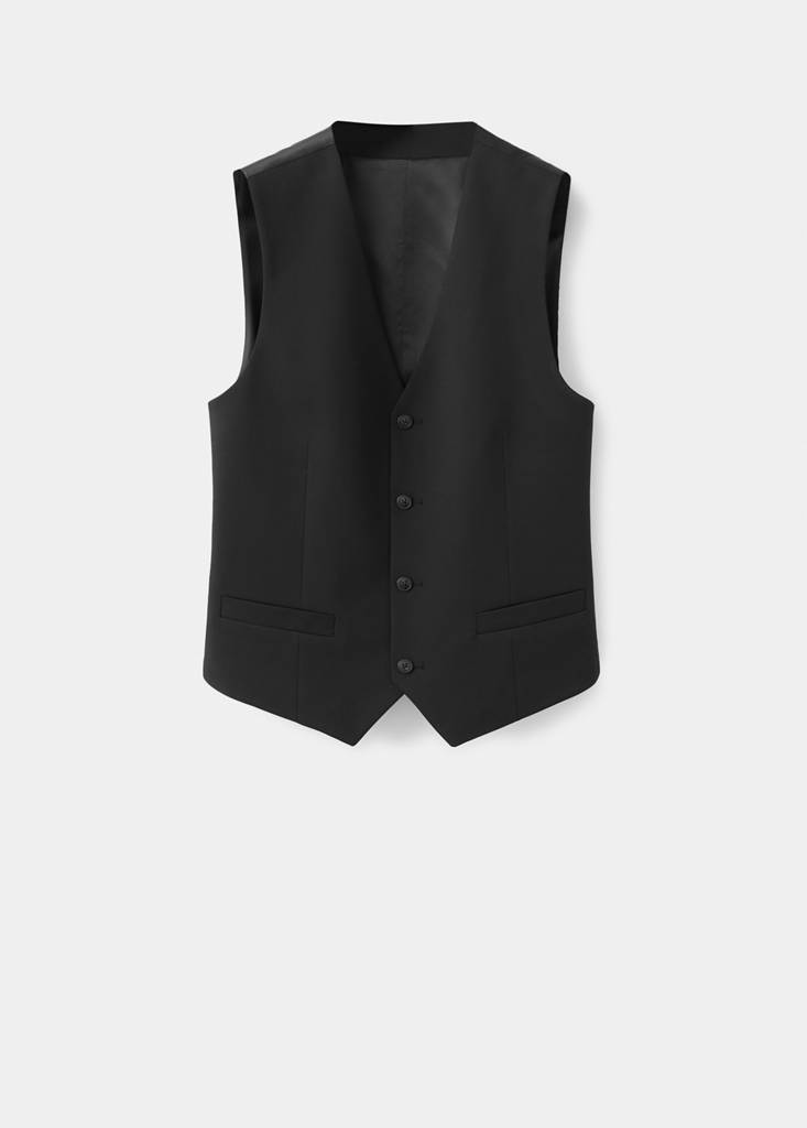 Paris slim fit suit gilet — Black