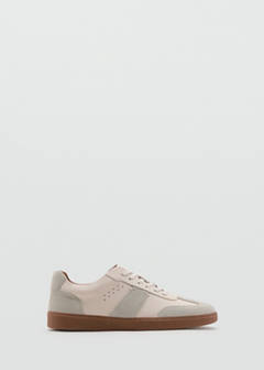 Combined leather sneaker — White 1