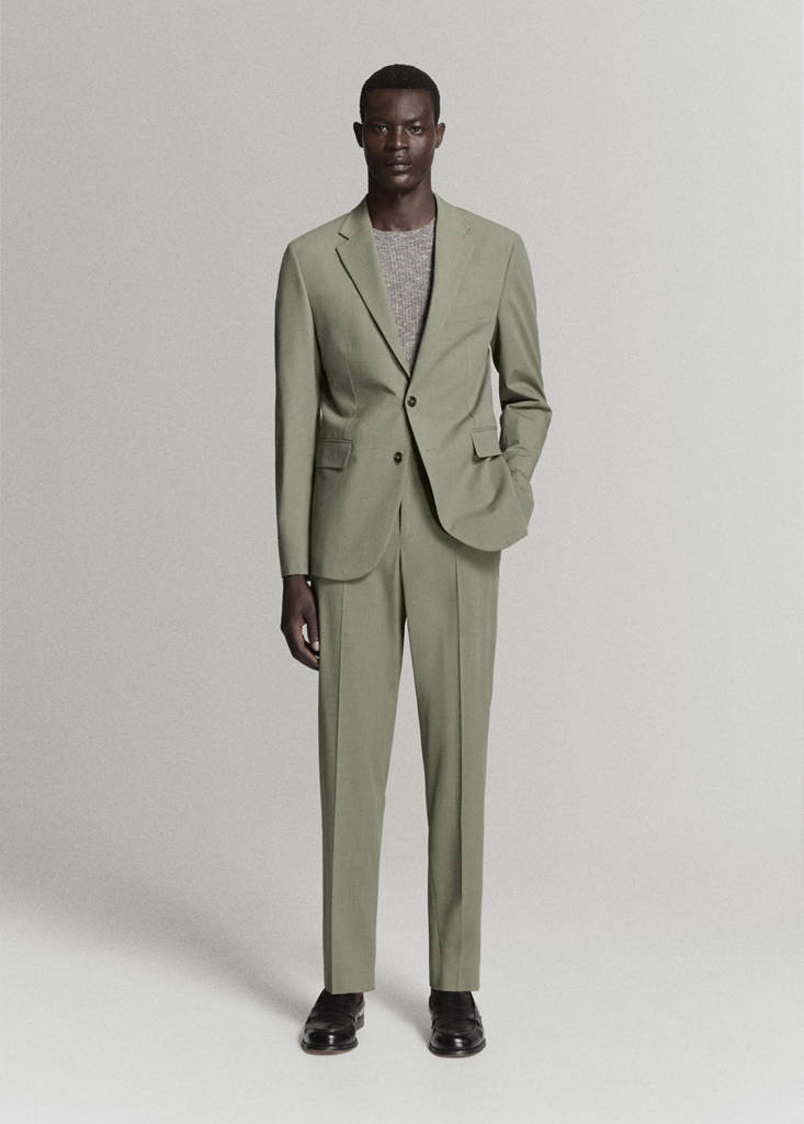 Milan slim-fit suit jacket — Green