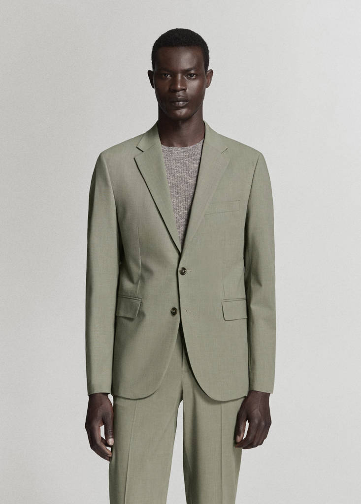Milan slim-fit suit jacket — Green