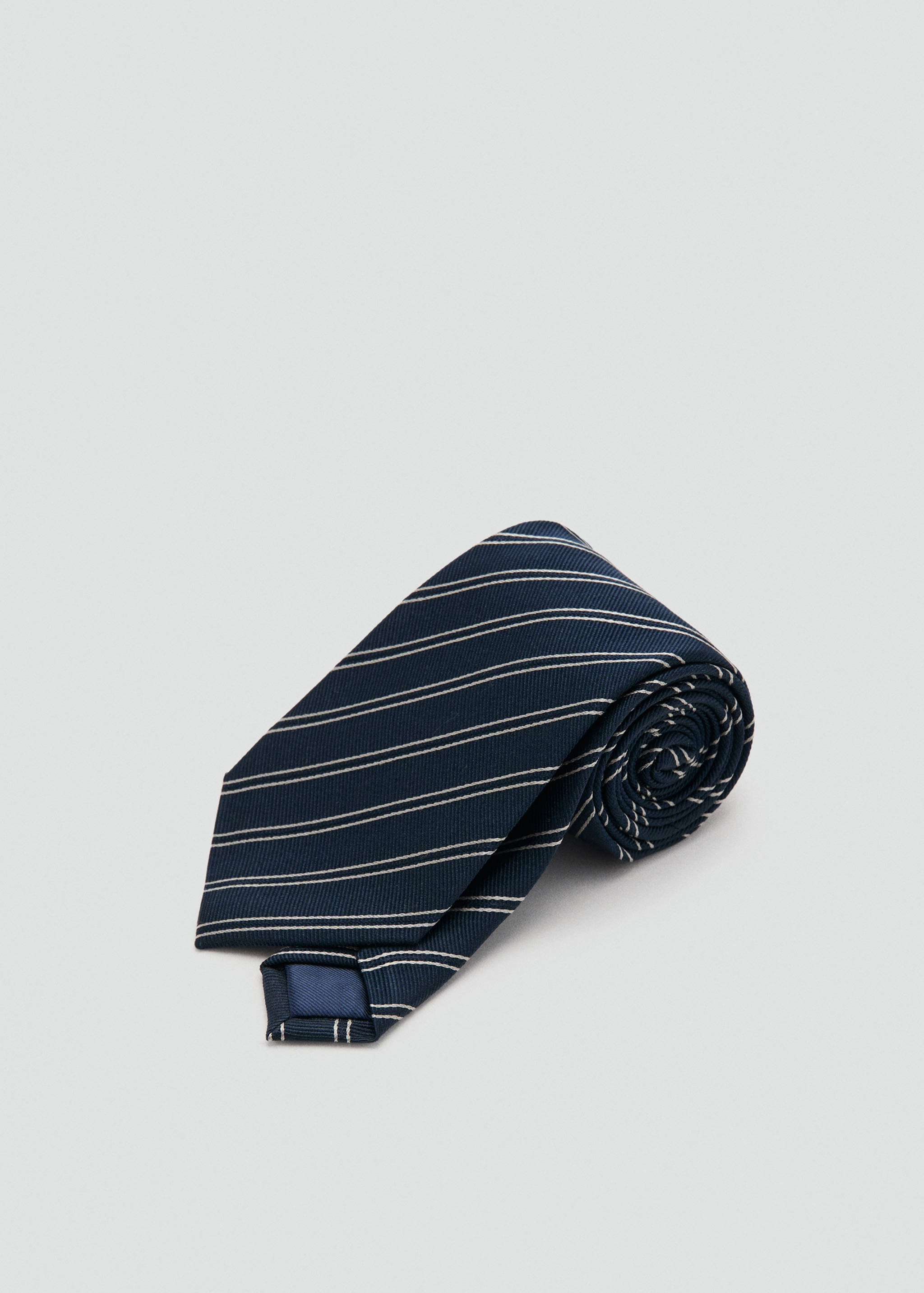 Striped tie with combined patterns - Medium plane