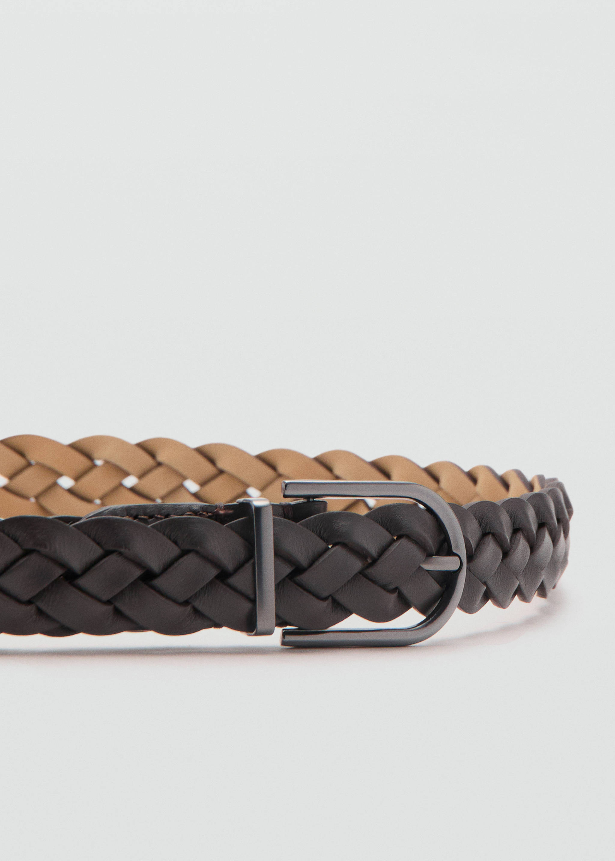 100% braided leather belt - Medium plane