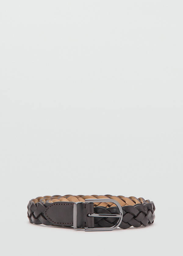 100% braided leather belt — Brown