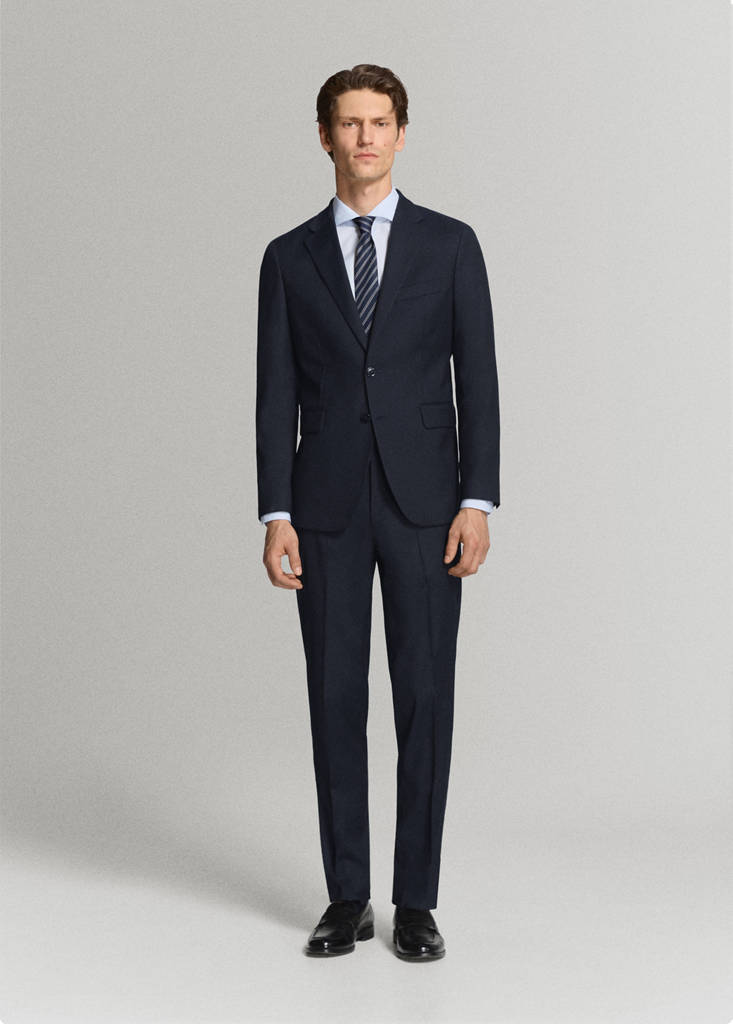 Milan slim-fit suit trousers — Navy