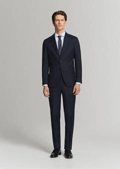 Milan slim fit suit trousers — Navy 2