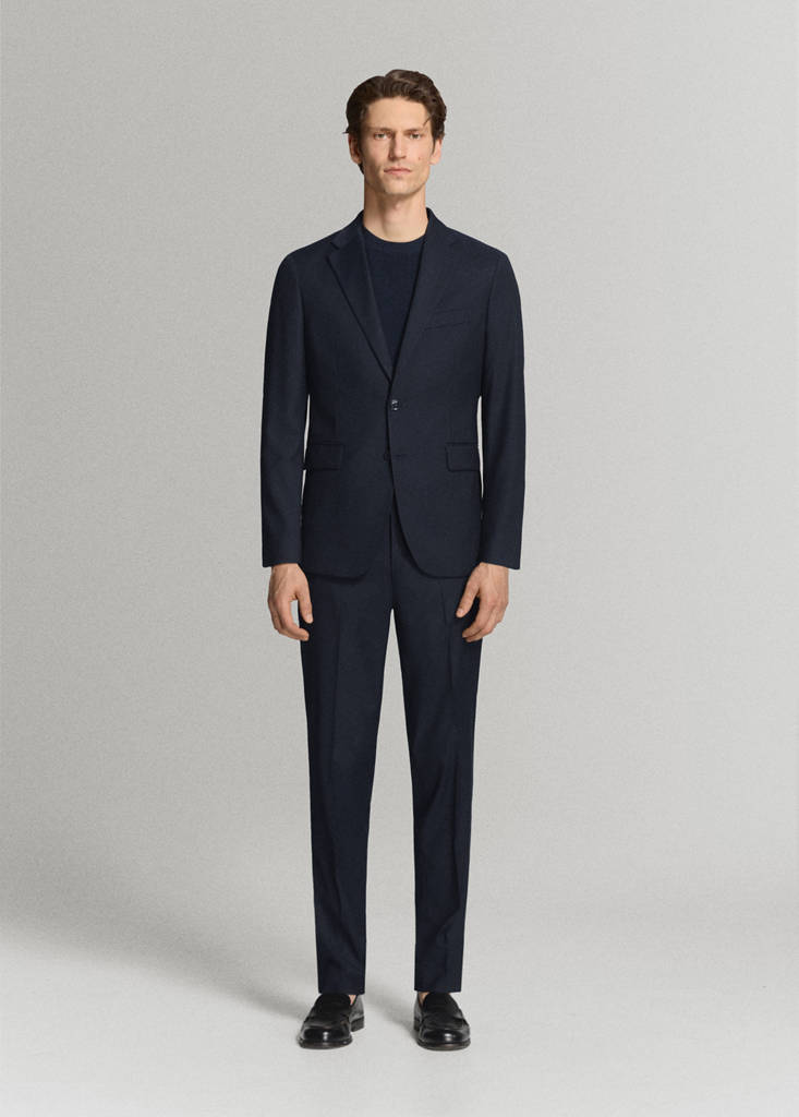 Milan slim-fit suit trousers — Navy