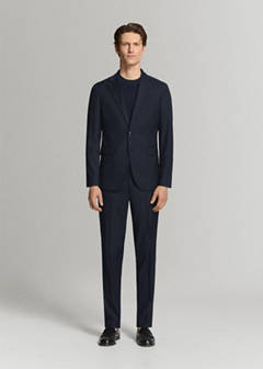 Milan slim fit suit trousers — Navy 12