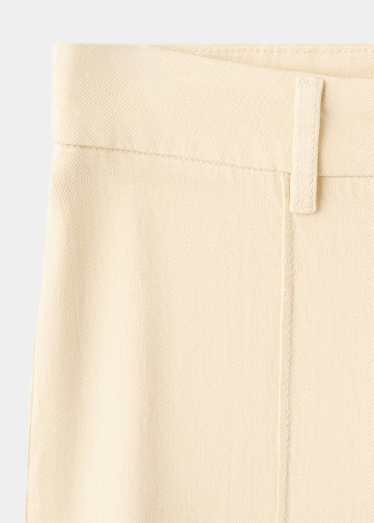 High-waisted wide leg jeans with stitching — Vanilla