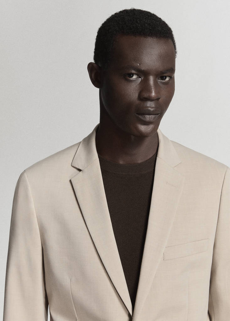 Super slim-fit suit jacket in stretch fabric — Beige