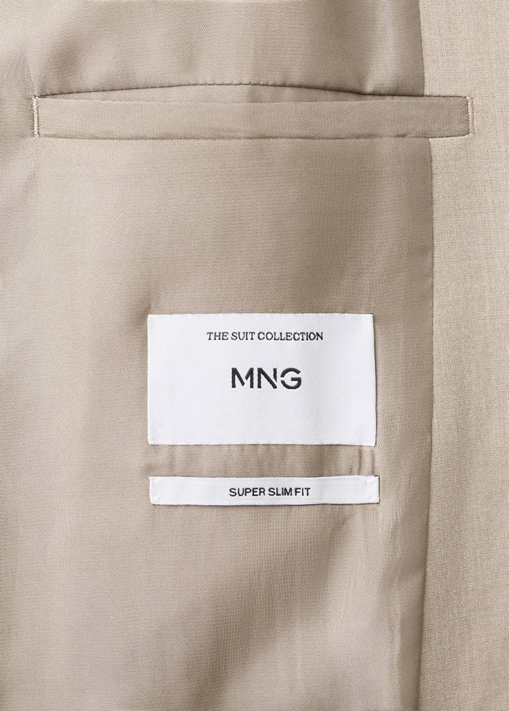Super slim-fit suit jacket in stretch fabric — Beige