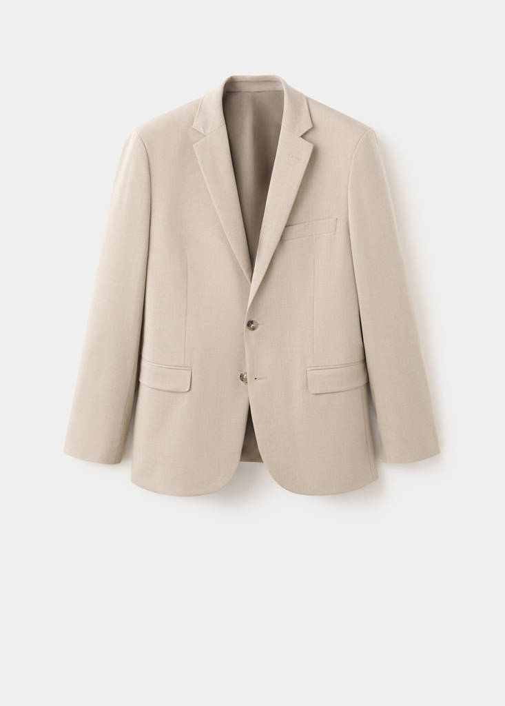 Super slim-fit suit jacket in stretch fabric — Beige