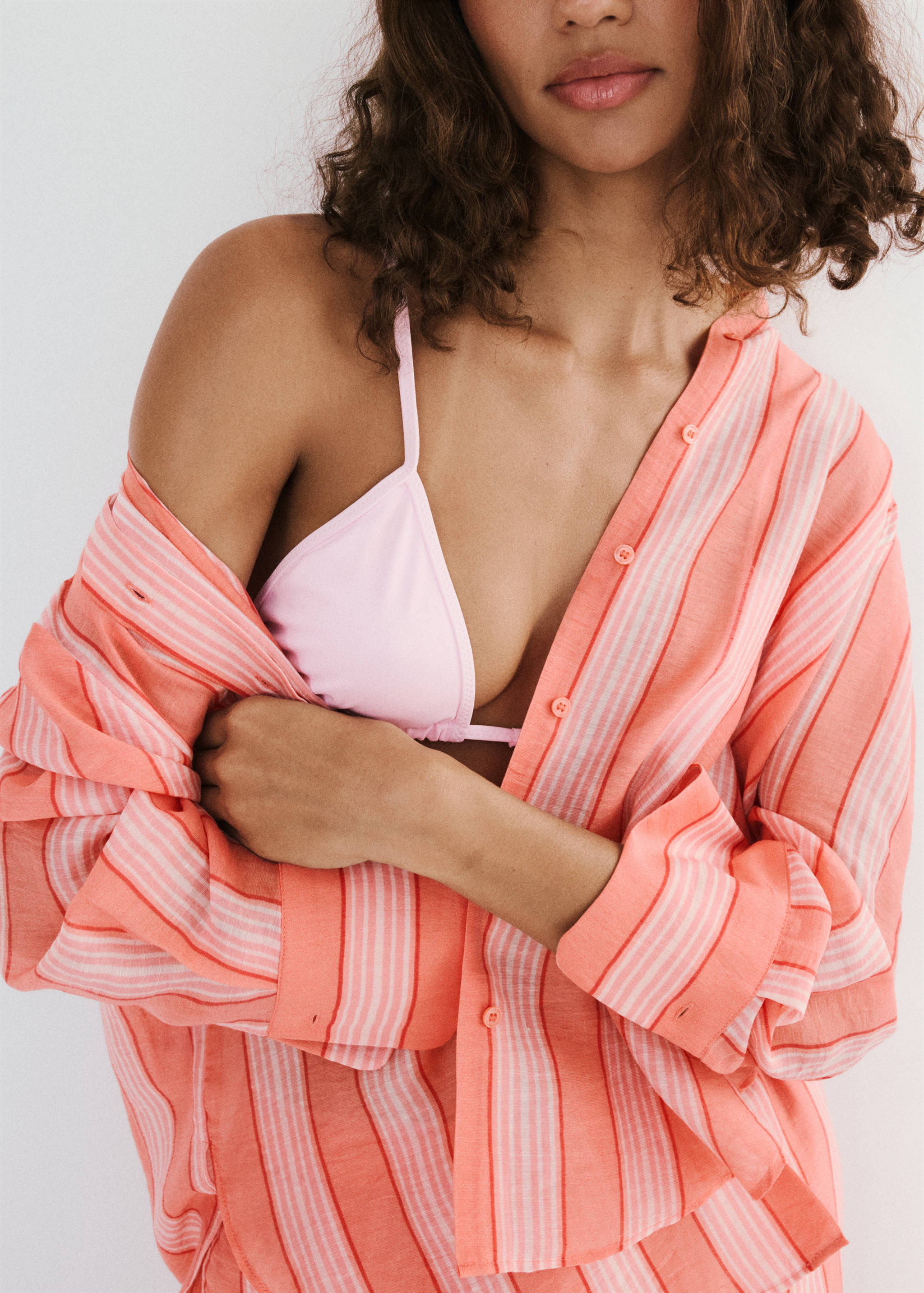 Camisa barreja lli lyocell ratlles - Detall de l'article 3