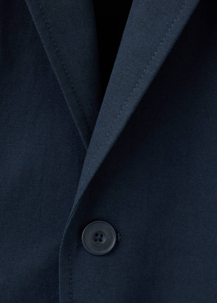 Slim-fit suit jacket made from a linen-lyocell blend — Navy