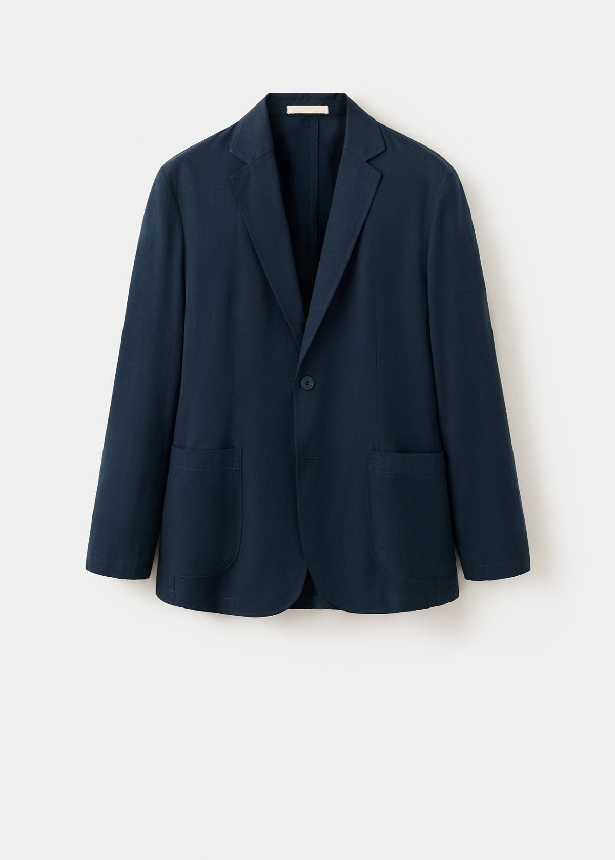 Slim-fit suit jacket made from a linen-lyocell blend — Navy