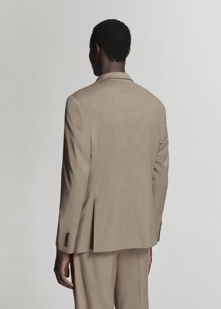 Milan slim-fit suit jacket — Medium Brown