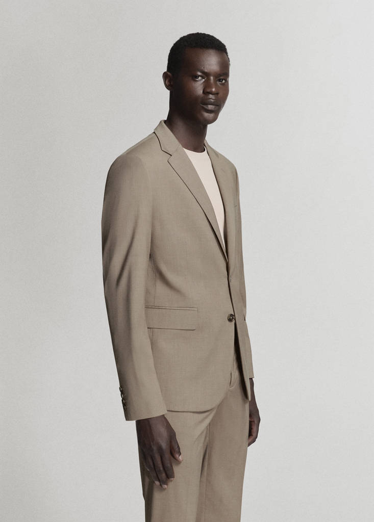 Milan slim-fit suit jacket — Medium Brown