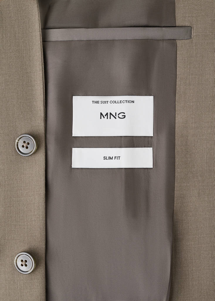 Milan slim-fit suit jacket — Medium Brown