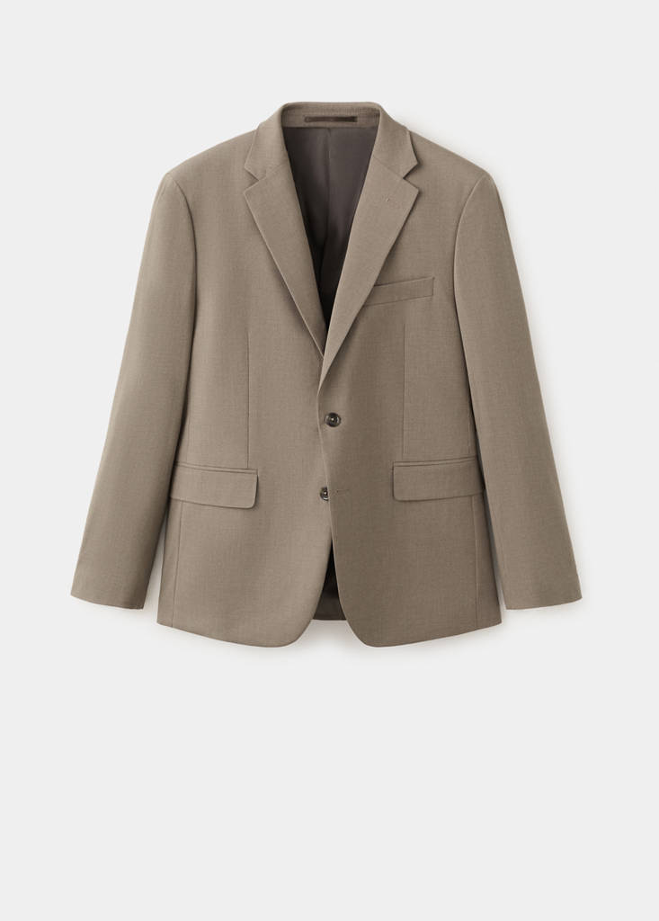 Milan slim-fit suit jacket — Medium Brown