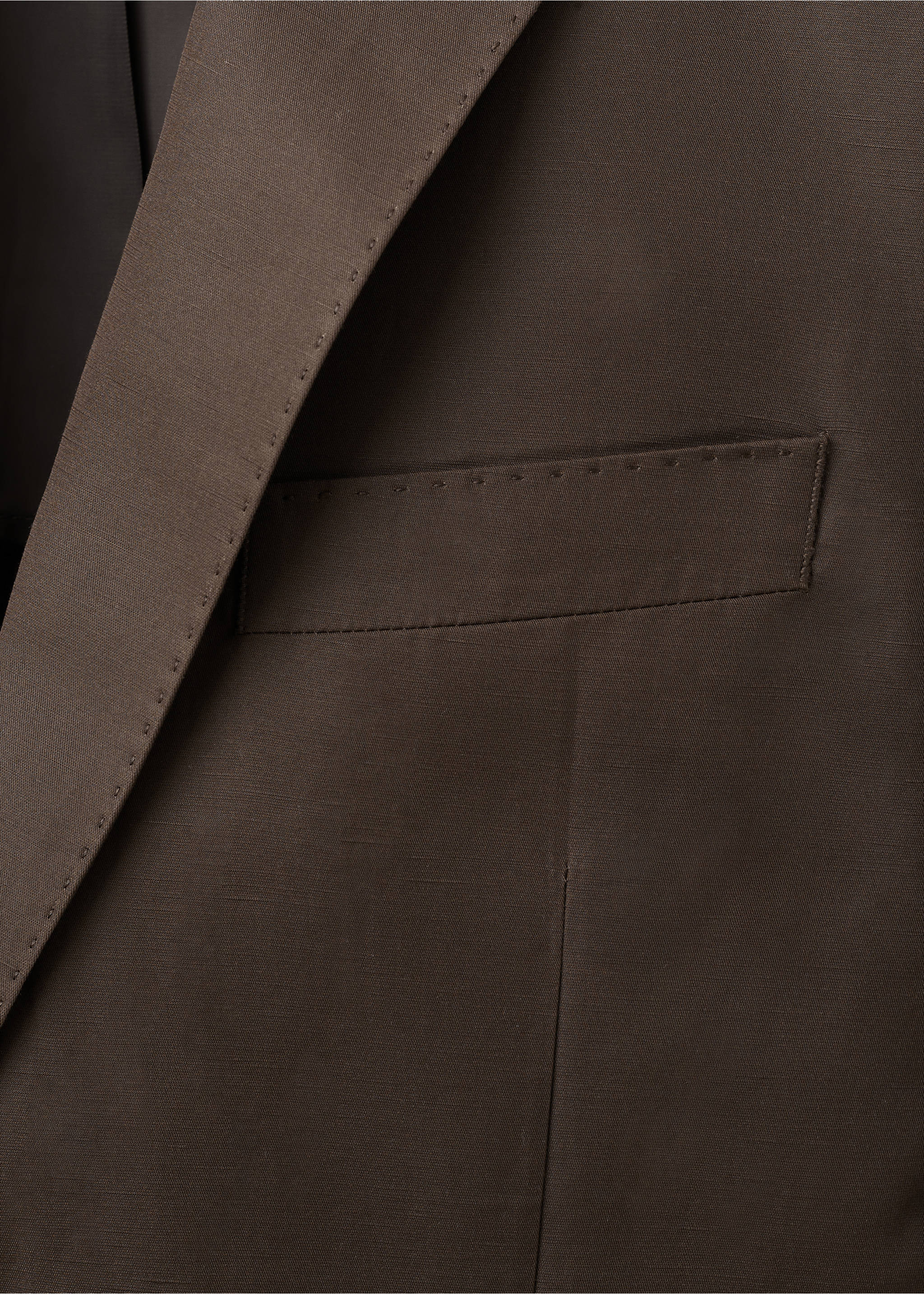 Slim-fit suit jacket made from a linen-lyocell blend - Details of the article 8, Brown. Ref: 37041370-00.