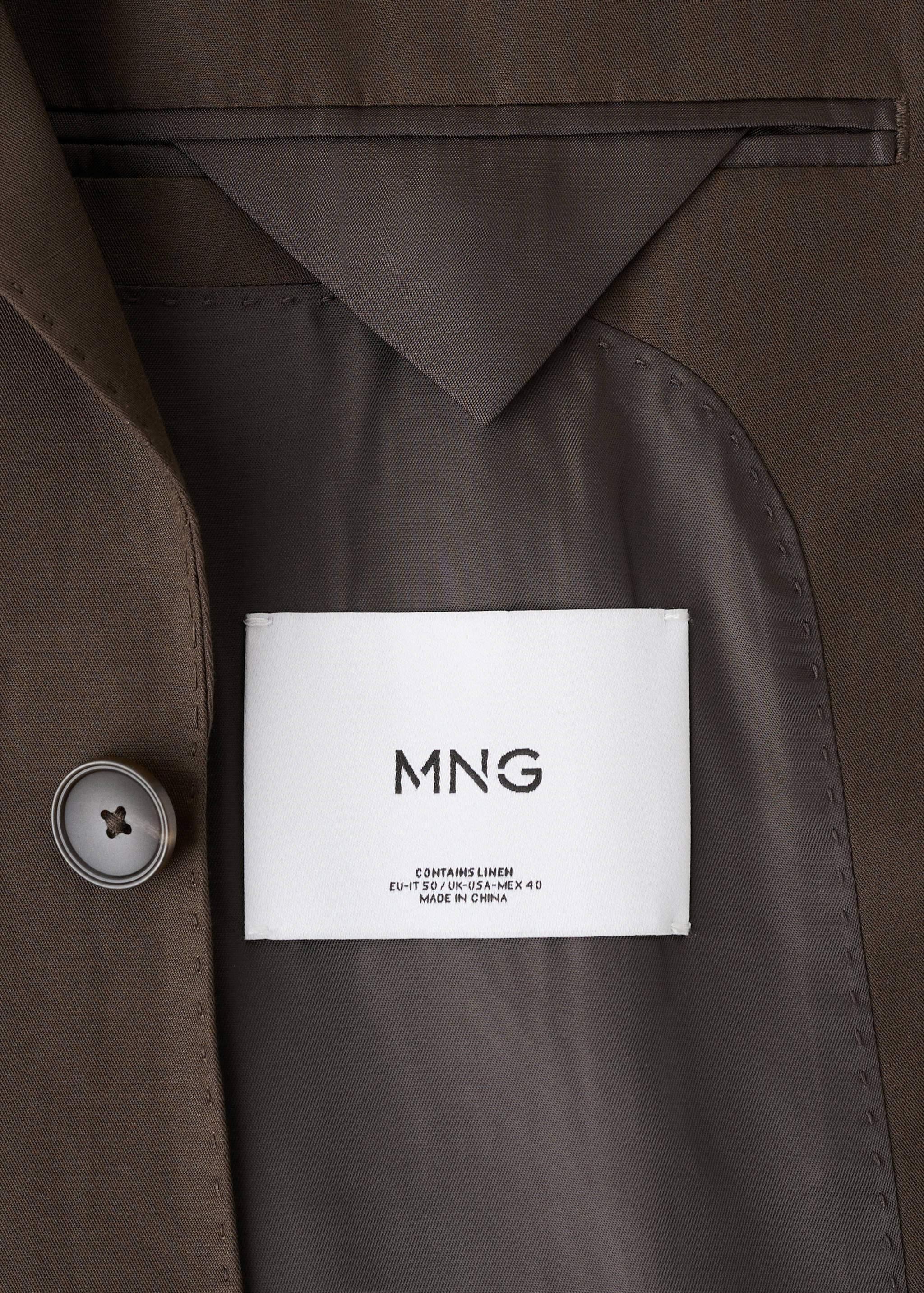 Slim-fit lyocell linen suit blazer - Details of the article 0