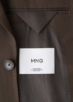 Slim fit lyocell linen suit jacket — Brown 10