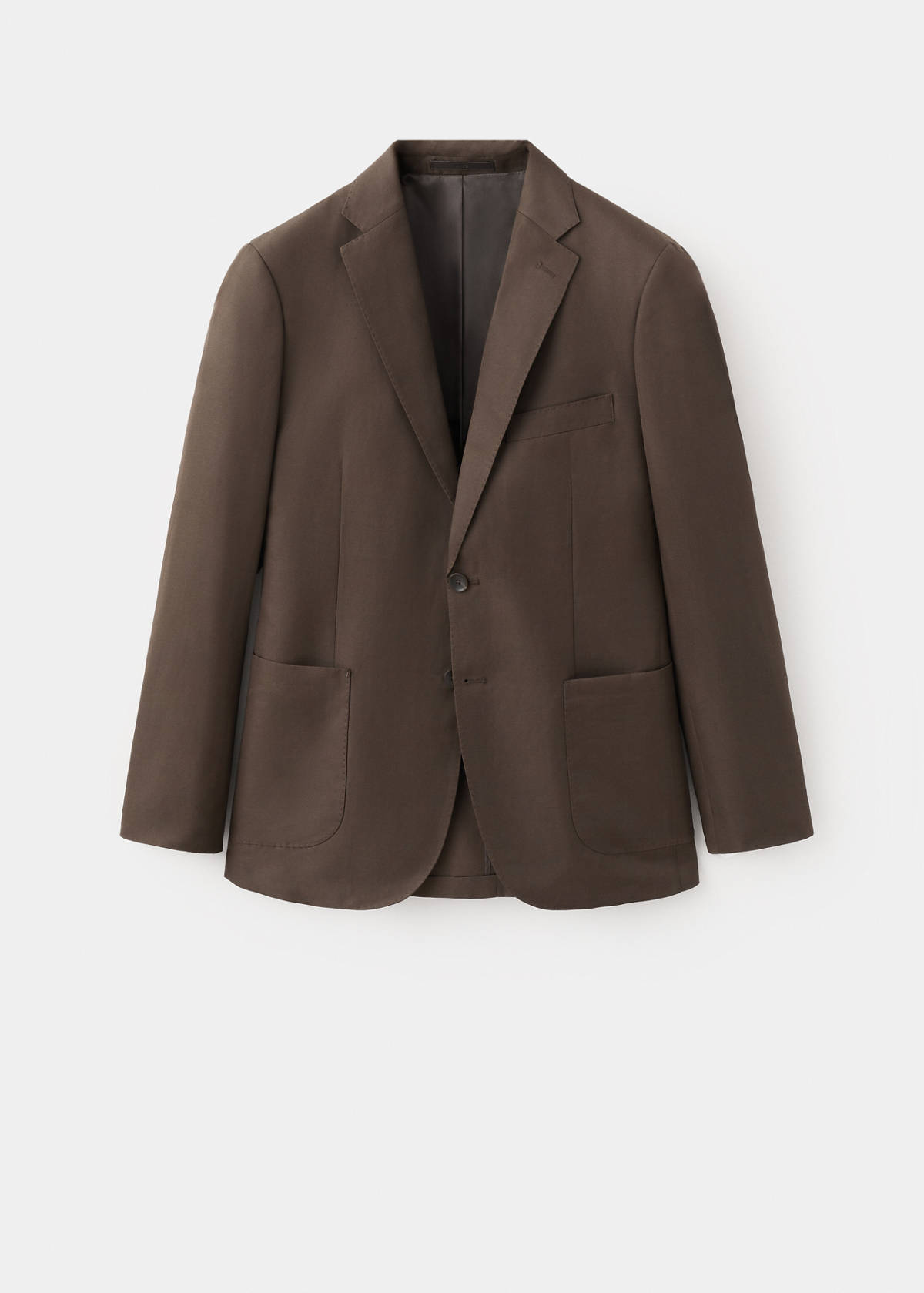 Slim fit lyocell linen suit jacket — Brown