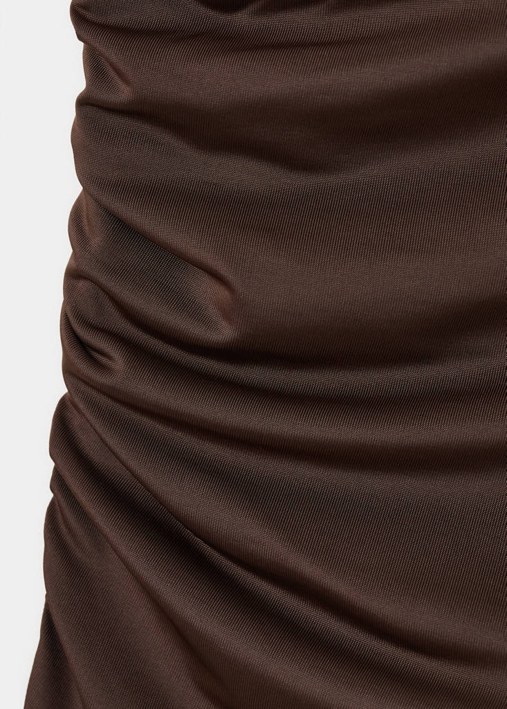 Fitted top with lace detail — Brown