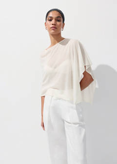 Asymmetrical knitted cape — Off White 1