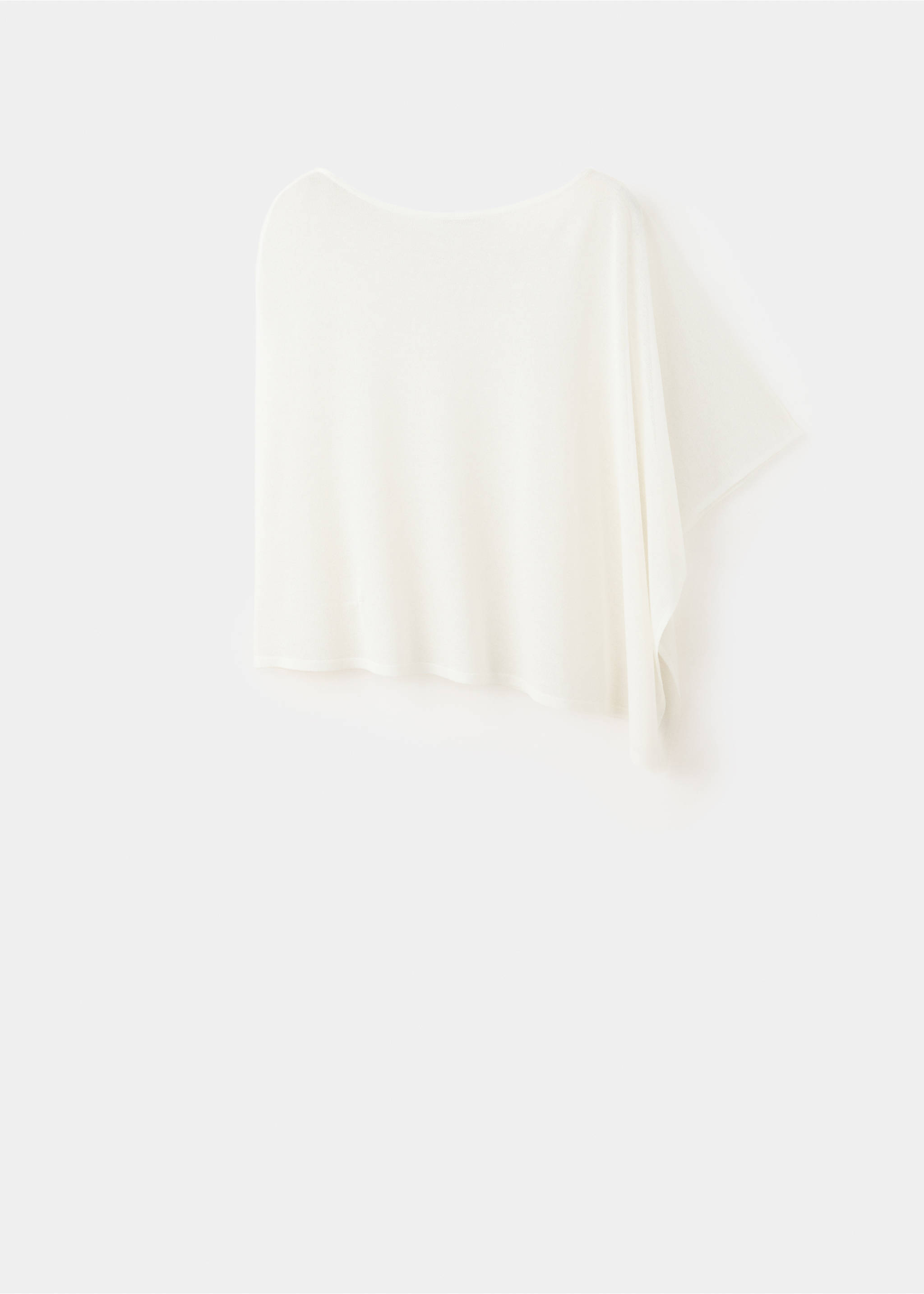 Asymmetrical knitted cape - Article without model, Off White. Ref: 37041373-00.