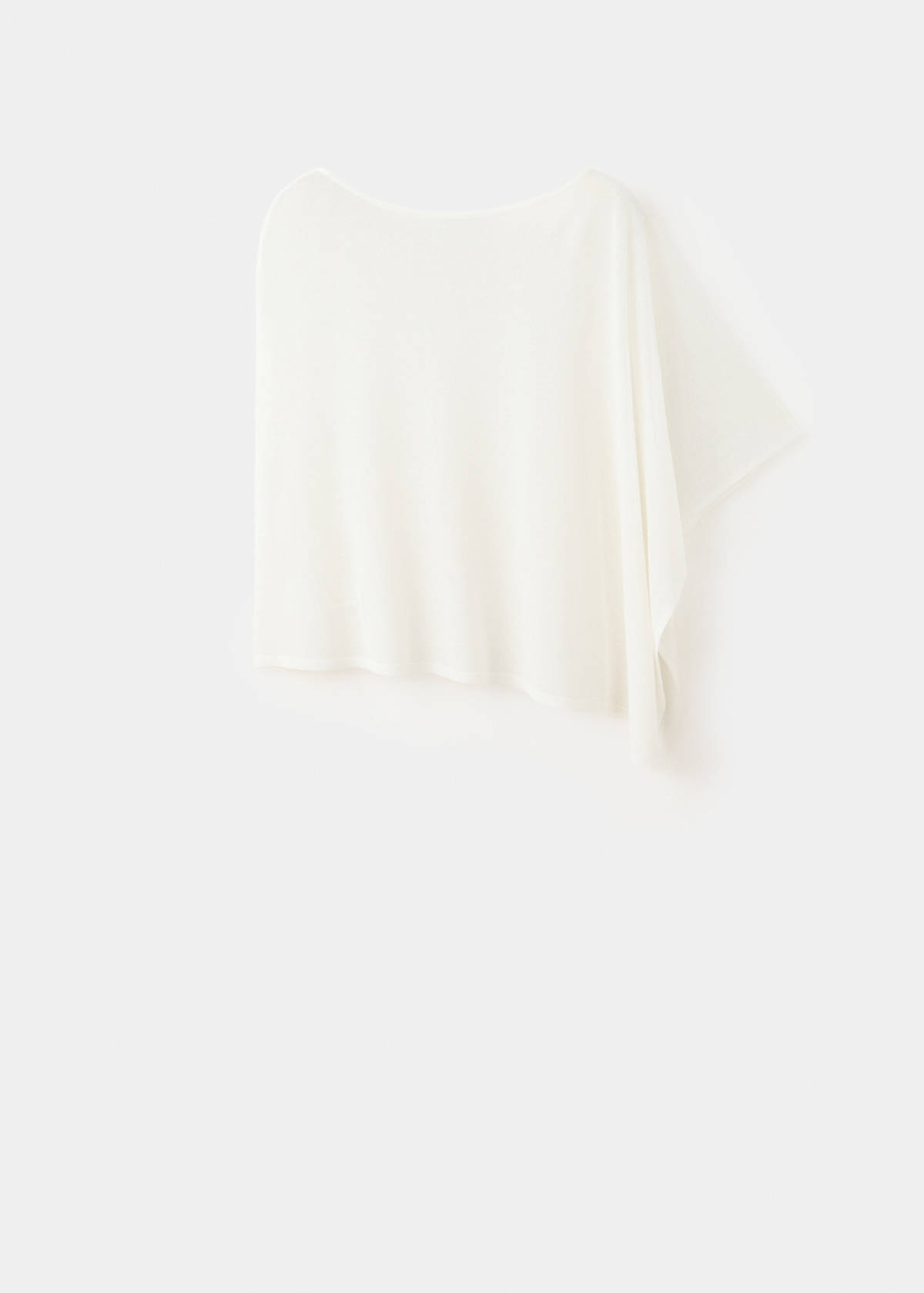 Asymmetrical knitted cape — Off White