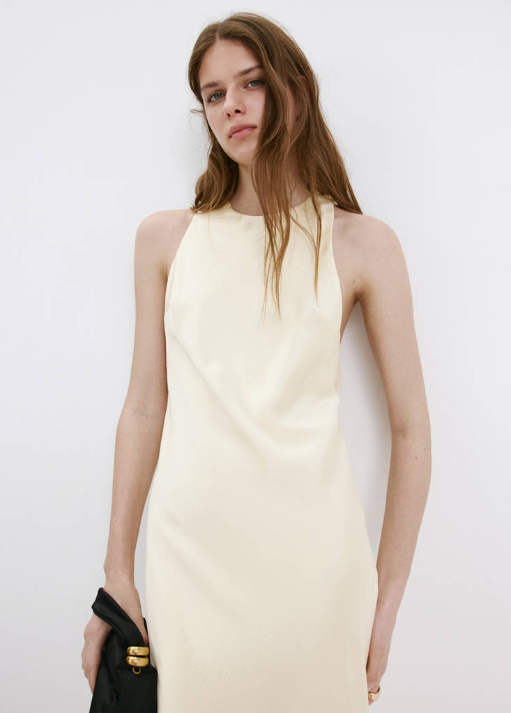 Back detail satin dress