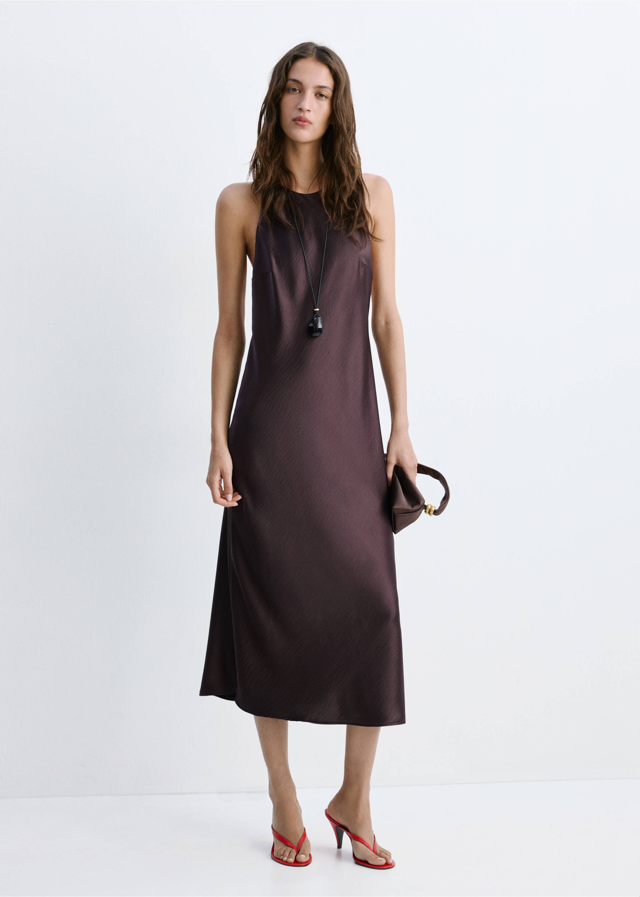Vestido champagn - Plano general, Chocolate. Ref: 37041374-00.
