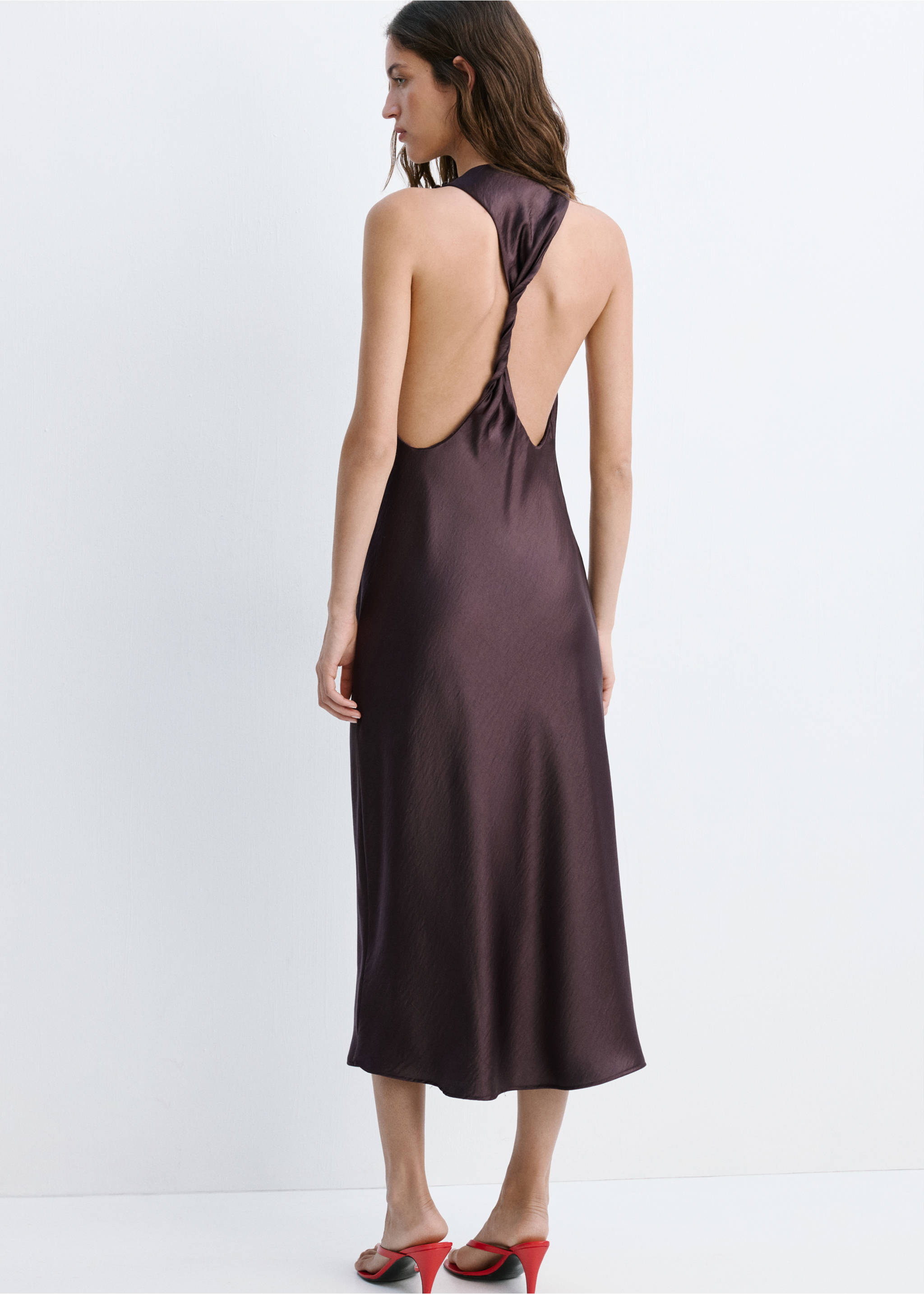 Vestido champagn - Reverso del artículo, Chocolate. Ref: 37041374-00.