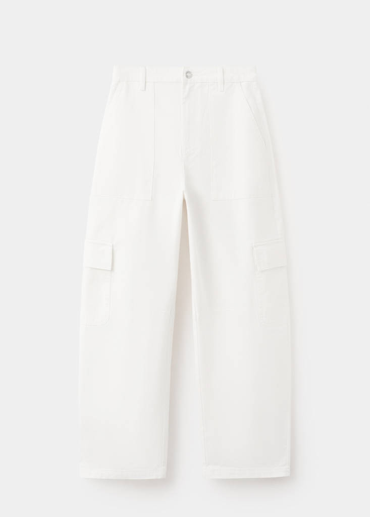 Pocket cargo jeans — White