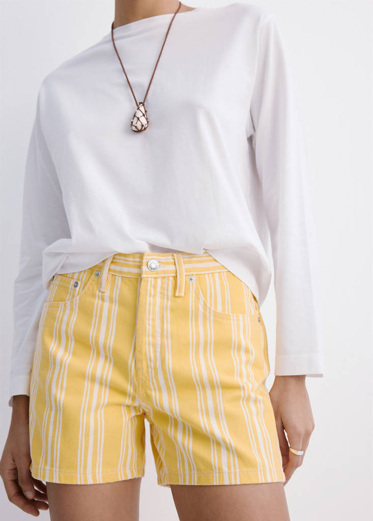Striped straight-fit shorts
