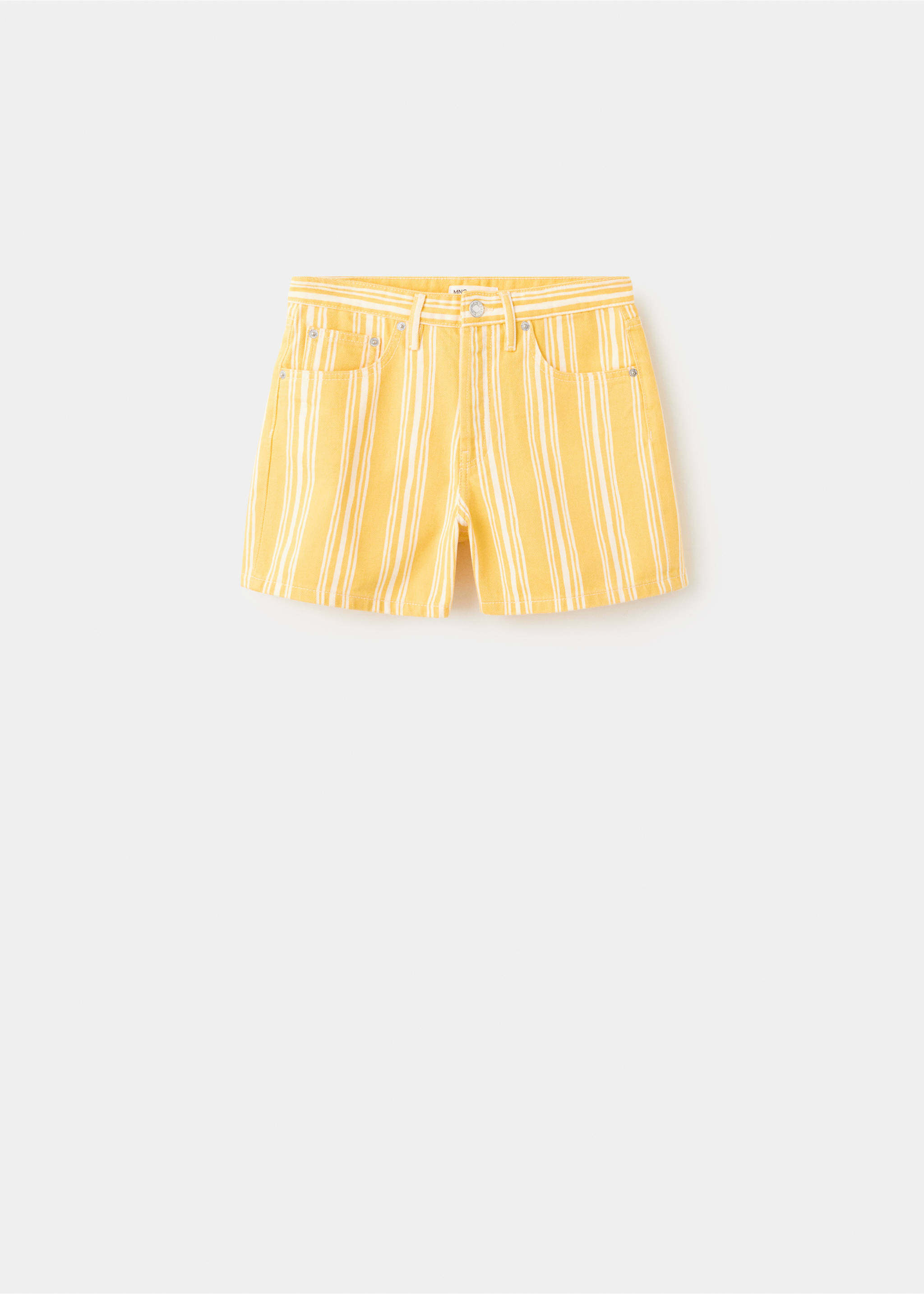 Short droit rayures - Article sans modèle, Jaune. Ref: 37041377-00.