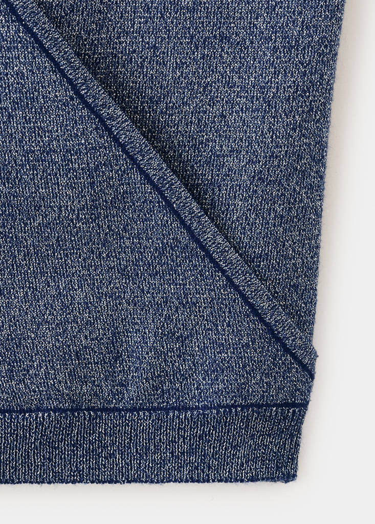 Knitted wrap top — Navy
