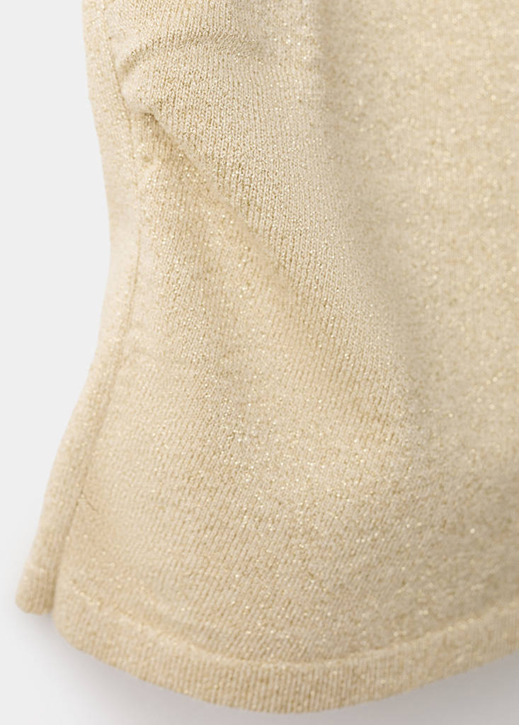 Fine knit crossover top — Gold