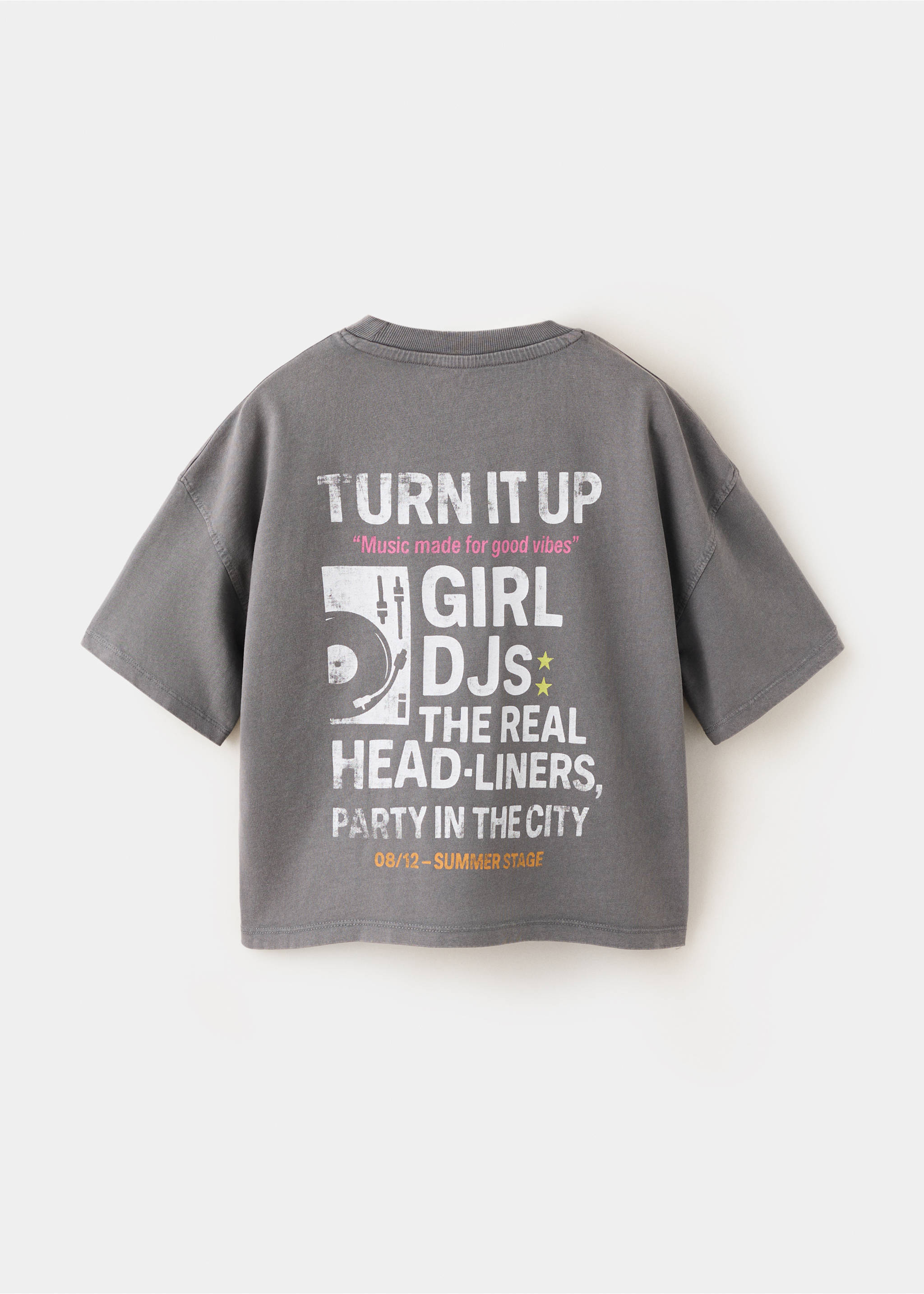 T-shirt en coton imprimé - Verso de l’article, Gris anthracite. Ref: 37041380-00.