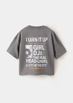 Printed cotton-blend t-shirt — Charcoal 5