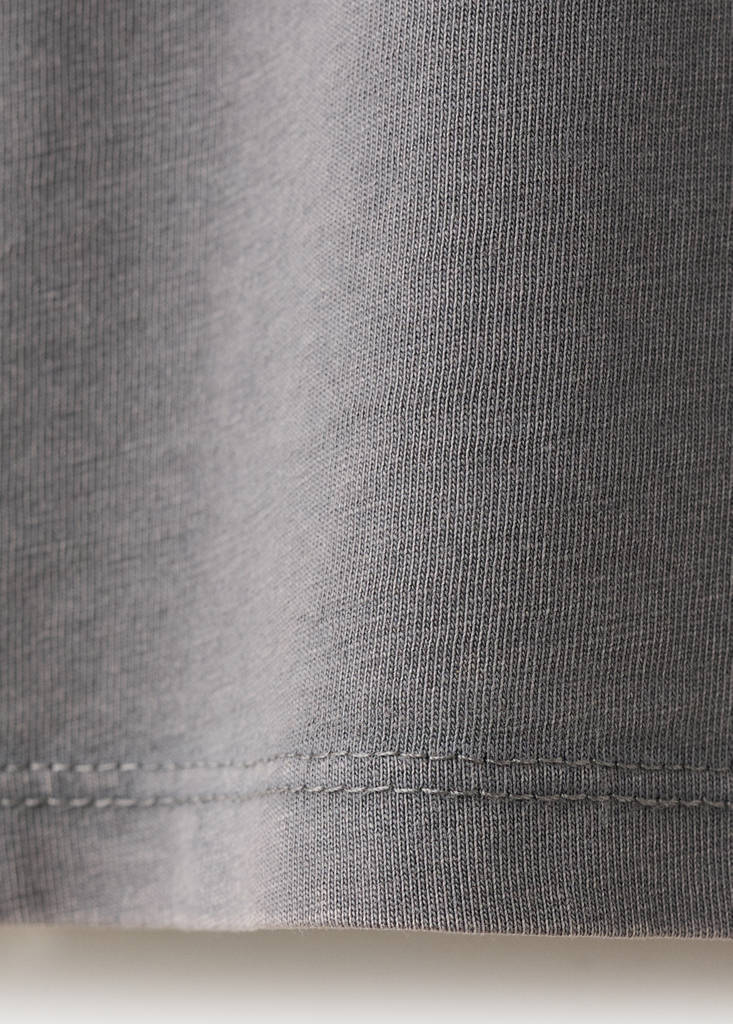 Printed cotton-blend t-shirt — Charcoal