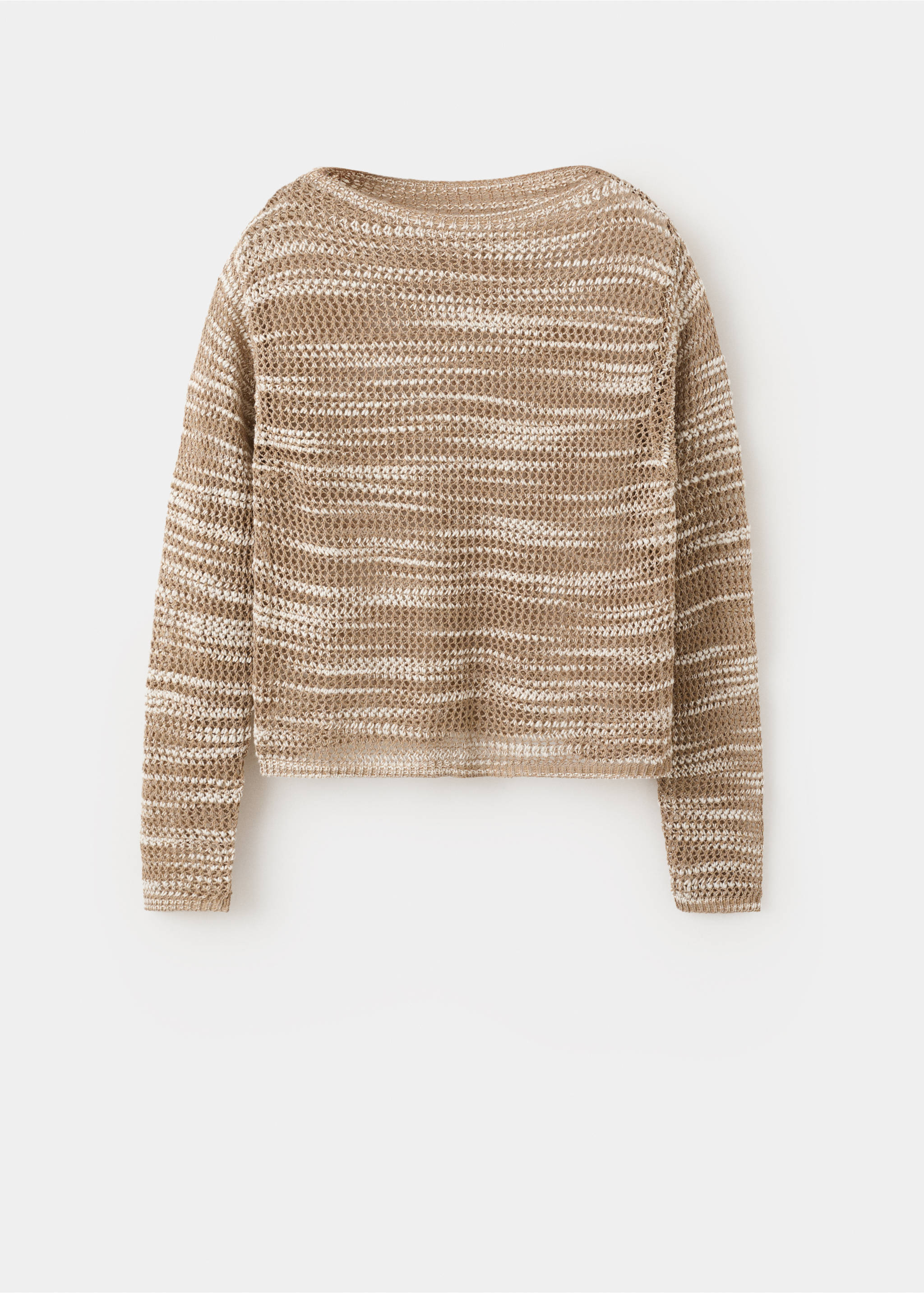 Two-tone crochet sweater - Artikel zonder model, Middenbruin. Ref: 37041381-00.